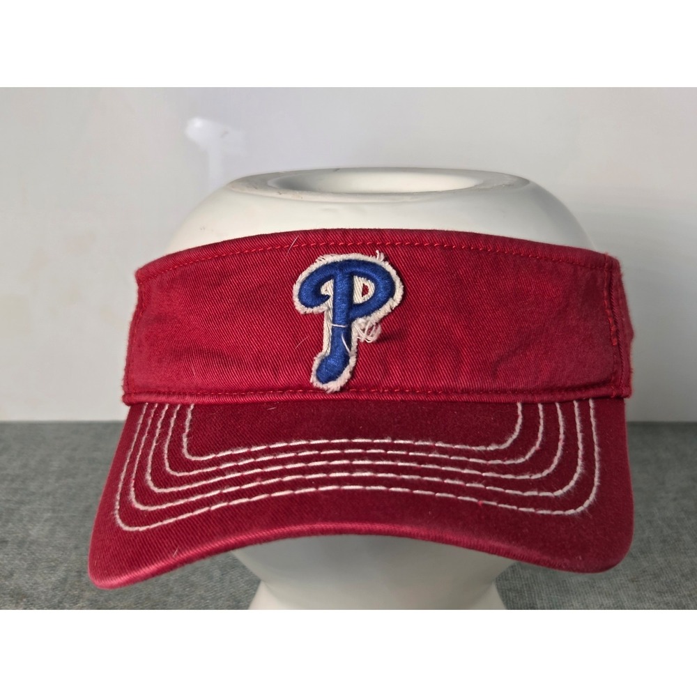 Philadelphia Phillies Visor Hat Cap Strapback Red Blue Adjustable MLB Baseball - Picture 2 of 5